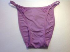 Women Panties,Bikinis SZ. S. Violet Soft Silky Double Waistband W/Net Decoration
