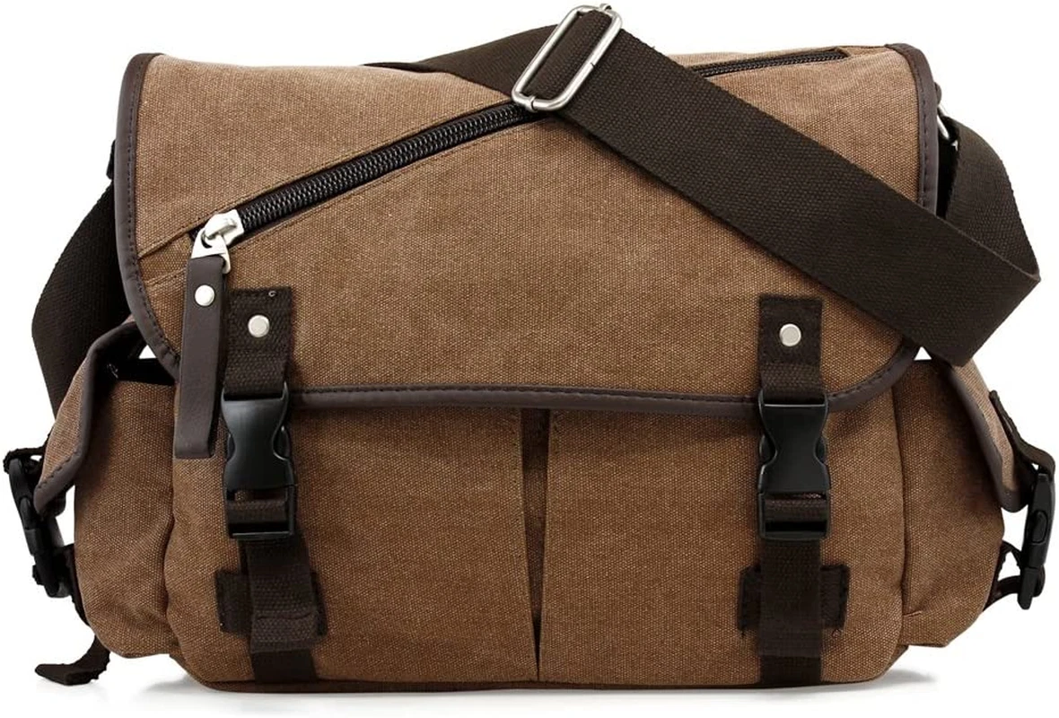 Mochila De Hombro Para Hombre Estilo Vintage Hecha De Lona De