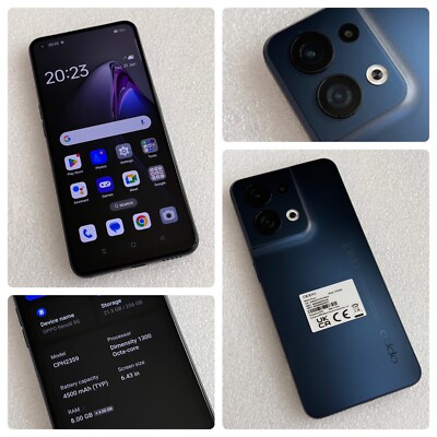 Oppo Reno8 5G - 256GB - Shimmer Black (Unlocked) (Dual SIM) - GRADE A - Ref: 3435