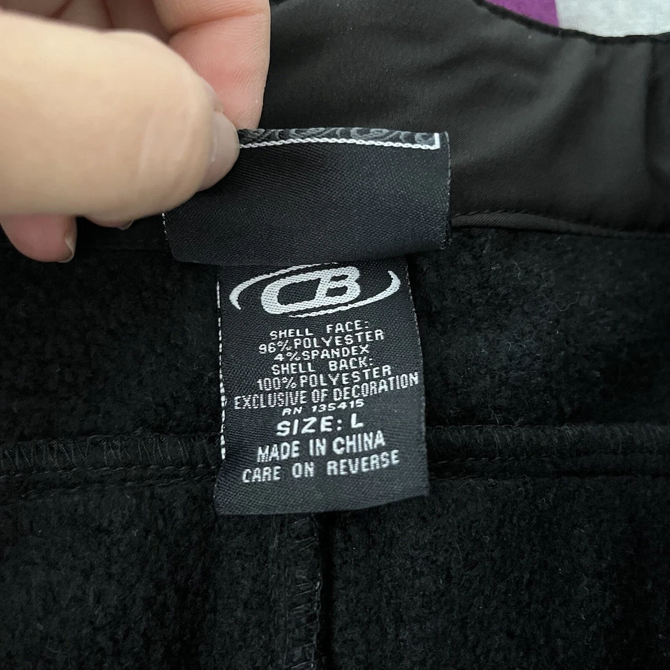 CB Sports Black Zipper Pockets Lined Ski Pants Size Large  - Image 4 of 4