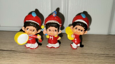 Vintage 1979 Monchichi Monkeys Plastic PVC Figures Band Members