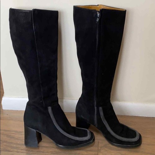 Claudia Ciuti Black Suede Boots Size 6.5