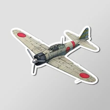 Japanese Navy A6M2 Zero WW2 Fighter Plane Vinyl Laptop Desktop Glossy Sticker 4"