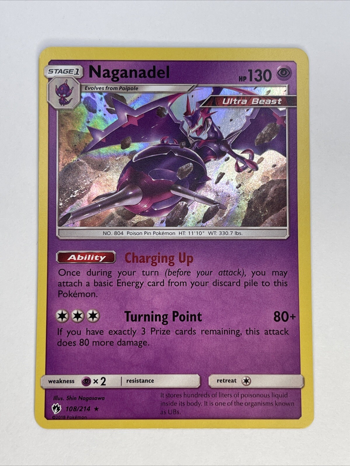 Naganadel 108/214 Sun And Moon Lost Thunder Holo