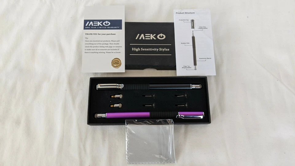 Lápiz óptico de alta sensibilidad MEKO con puntas de repuesto (NEGRO Y PÚRPURA) Foto 3 de 4