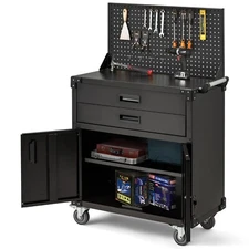 Rolling Tool Chest with Wheels 2 Drawers  Storage Tool Cabinet Locking Tool Cart