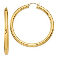 14k White Gold Polished 5mm Lightweight Hoop Earrings (2in Long) on sale 14k White Gold Polished 5mm Lightweight Hoop Earrings (2in Long) on sale