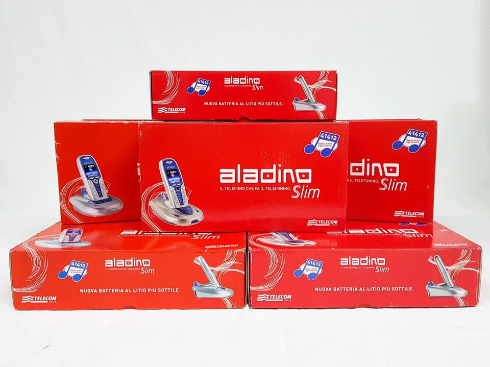 Telefono Cordless Telecom Aladino Slim 4, Vivavoce, Rubrica, Rosso - Immagine 2 di 2