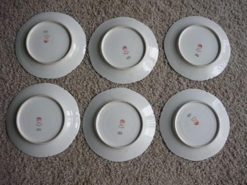ANTIGUO JUEGO DE 6 PLATOS DE PAN Y MANTEQUILLA HAVILAND LIMOGES/ROSA FLORAL/ 1889-1931 - Imagen 2 de 6