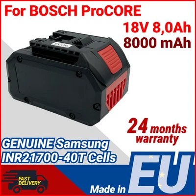 POUR PROCORE Batterie pour Bosch Procore 8.0 Ah 8000 mAh Battery 18V - Samsung 21700 Cells
