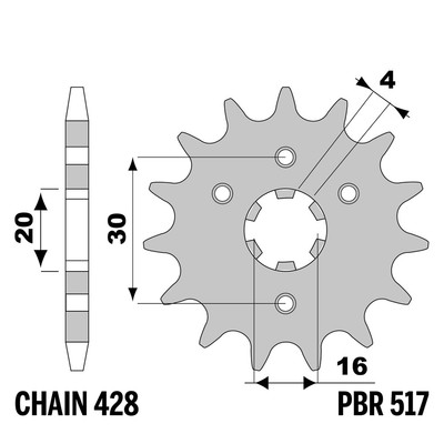 KAWASAKI KE 100 1979-1981 vorne ritzel PBR Tonhöhe 428 15 Zähne