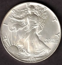1986 - USA - 1 OZ - AMERICAN EAGLE - FINE SILVER ONE DOLLAR COIN
