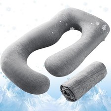Cooling Pregnancy Pillow Cover, 57-inch U Shaped Pregnancy Pillow Case, Fits ...