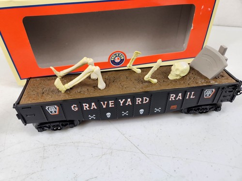 LIONEL 6-26604 HALLOWEEN SPOOKY GRAVE GONDOLA R.T.R. GRAVEYARD RAIL NIB RARE!! - Picture 9 of 17