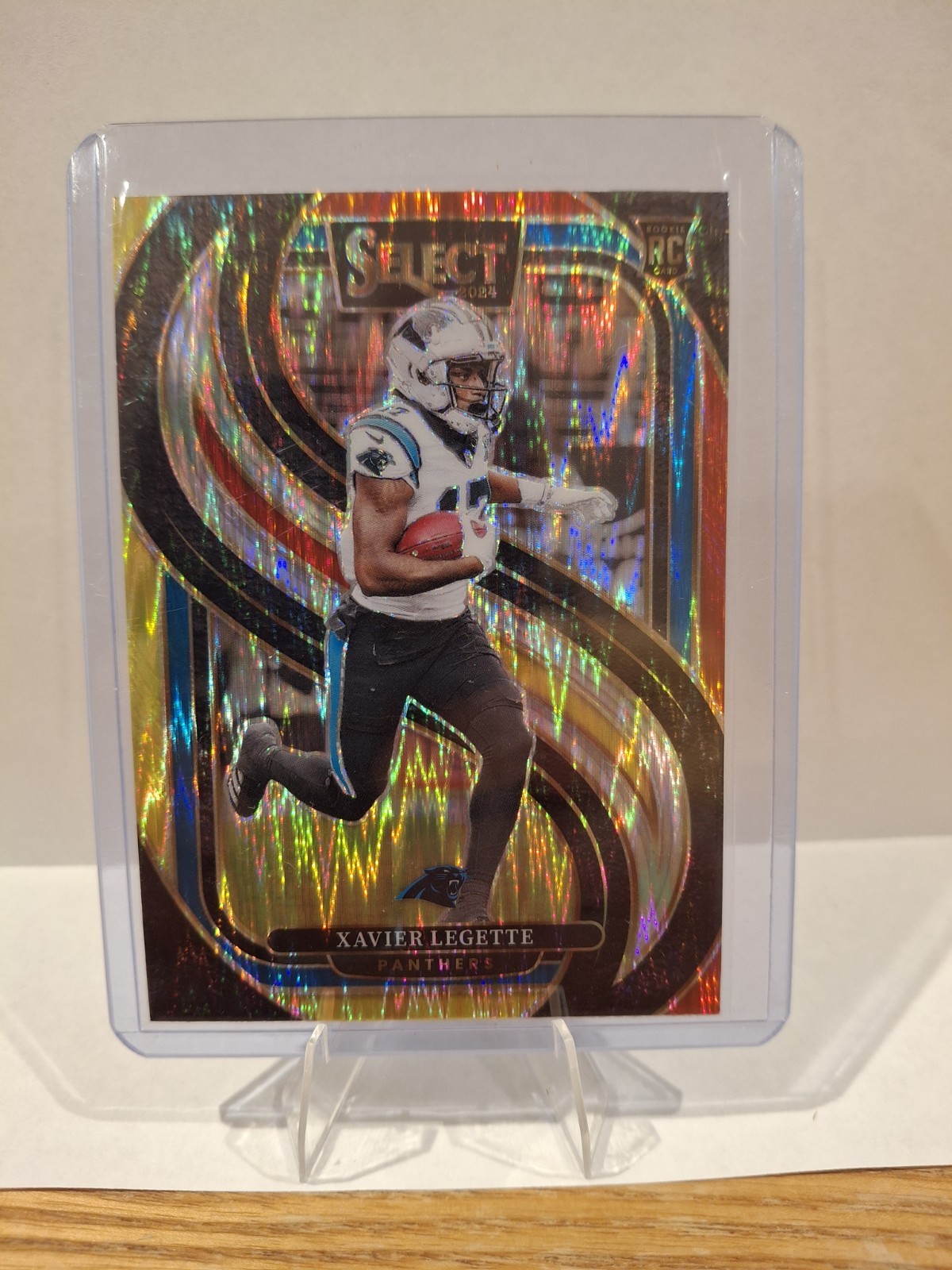 2024 Panini Select - Premier Level Xavier Legette #101 Red & Yellow Shock Prizm