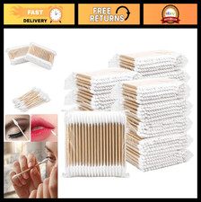 2500 Wooden Cotton Swabs - Double Pointed Buds, 25 Packs of 100 Each, Eco-Friend