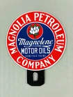 VINTAGE MAGNOLIA PETROLEUM CO MAGNOLENE PUMP STATION PORCELAIN TOPPER GAS SIGN