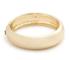 ON 34th Gold Tone Hinge Bangle Bracelet, 7" x 3/4" wide NWT $39.50 MSRP