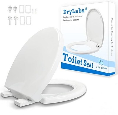 Round Toilet Seat Soft Close 16.5'',Standard Universal Toilet Lid round with PP 