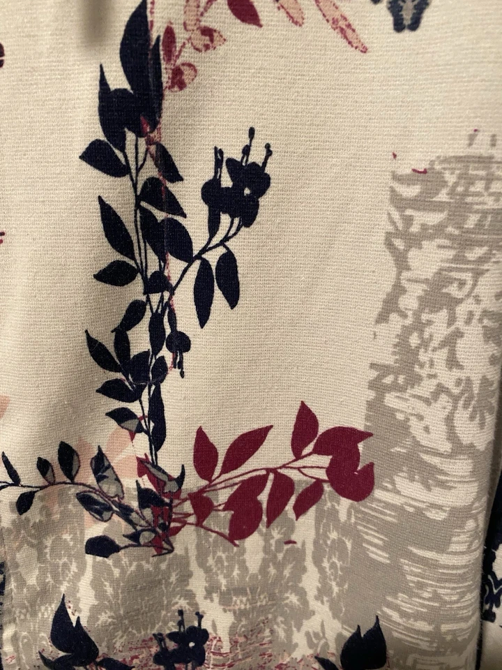 Allison Daley Womans Jacket Top Multicolor Floral  Long Sleeve Zippered - Image 3 of 4