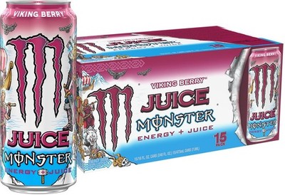 Energy Juice Viking Berry, Energy + Juice, Energy Drink, 16 Ounce (Pack of 15)