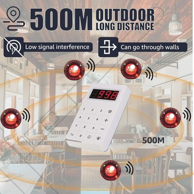 Retekess TD158 Pager System, 500M Restaurant Pager, LED Digitalanzeige, PC Mate