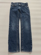  25/. True Religion Jeans Size Youth 10, Straight Leg Blue Denim
