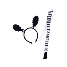 Zebra Ears and Tail Costume Dressing up Decorative Roles Play Cosplay for