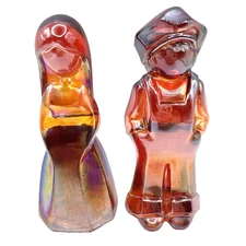 Mosser Glass Jenny Josh Glass Dolls Wildfire Red Carnival UV Glow