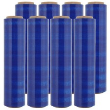 8 Rolls 18" X 1500 FT Hand Stretch Plastic Film Shrink Pallet Wrap 80 Gauge Blue