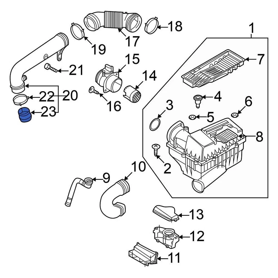 For Volkswagen Jetta 2009-2018 Volkswagen 1K0129627C Engine Air Intake Hose Foto 3 de 4