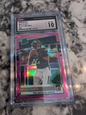 2020 Donruss - Rated Rookie Jalen Hurts #P-314 Optic Pink Preview Holo CSG 10