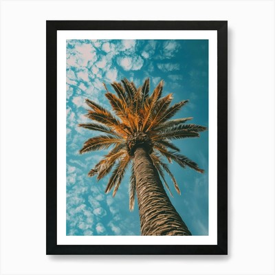 Palme gegen blauen Himmel 1 Kunst Pr gerahmtes Wandbild Poster Leinwanddruck Bild