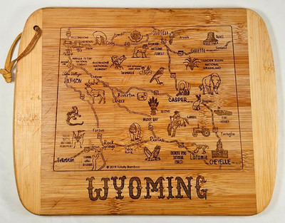 Totally Bamboo Slice of Life Wyoming State Serving & Cutting Board 11'' x 8 5/8''