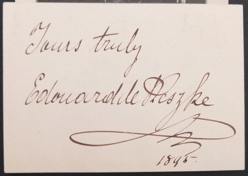 Jean And Edouard De Reszke Opera Singers 1895 Autograph Signed Cards & Pictures - Picture 8 of 9