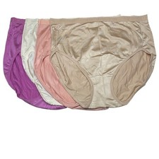 Breezies Set of 4 Nylon Microfiber Hi-Cut Briefs 2X A287800 12975