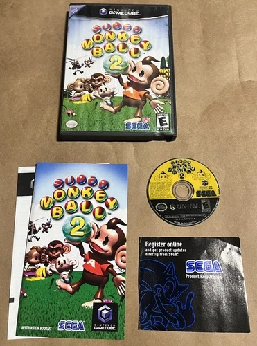 Super Monkey Ball 2 Nintendo Gamecube Black Label Cib Complete Disc Manual Case
