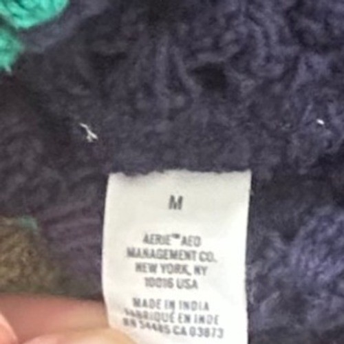 Aerie Vacay Crochet Granny Square Crop Top Women Medium Boho Hippie Off Shoulder - Picture 9 of 10