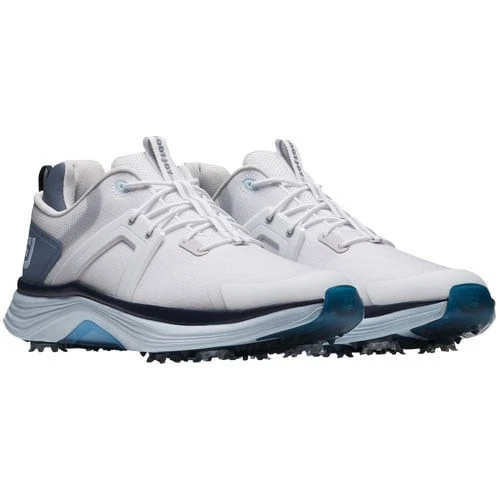 Sapatos masculinos de golfe FootJoy HyperFlex com chuteira (branco/azul ardósia) tamanho 11,0 M - Imagem 3 de 4