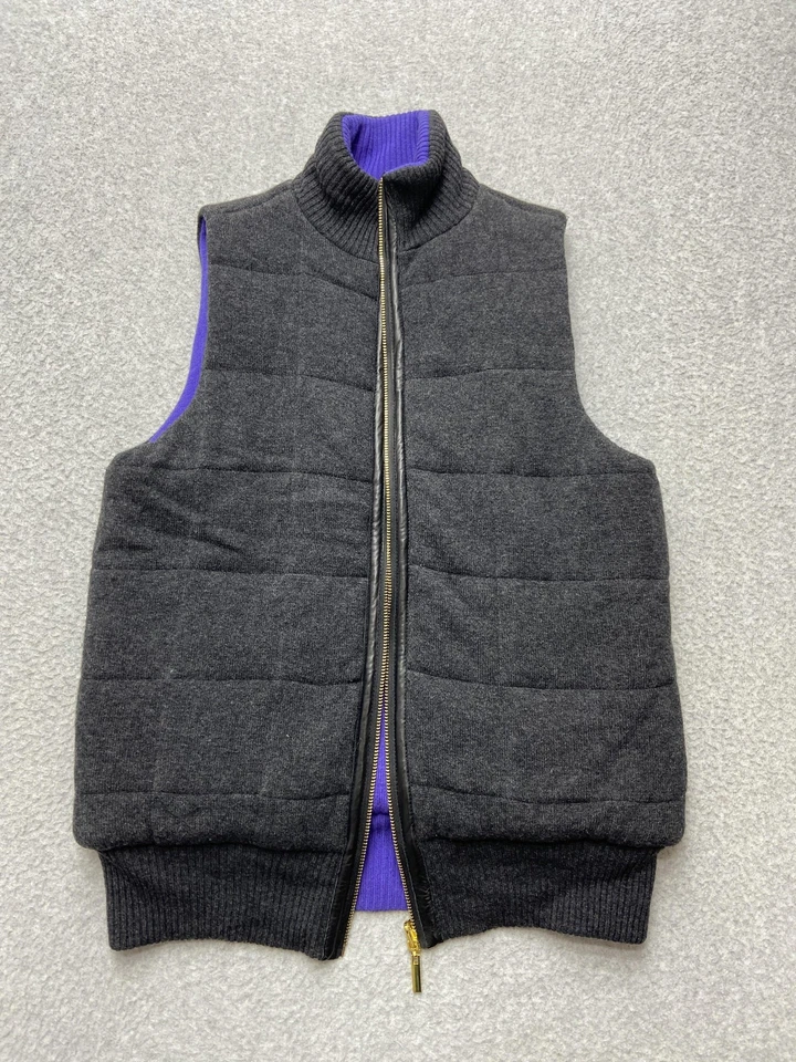 Chaleco Tory Burch para mujer XS mezcla de lana cachemir acolchado cremallera forrado acolchado Foto 4 de 4