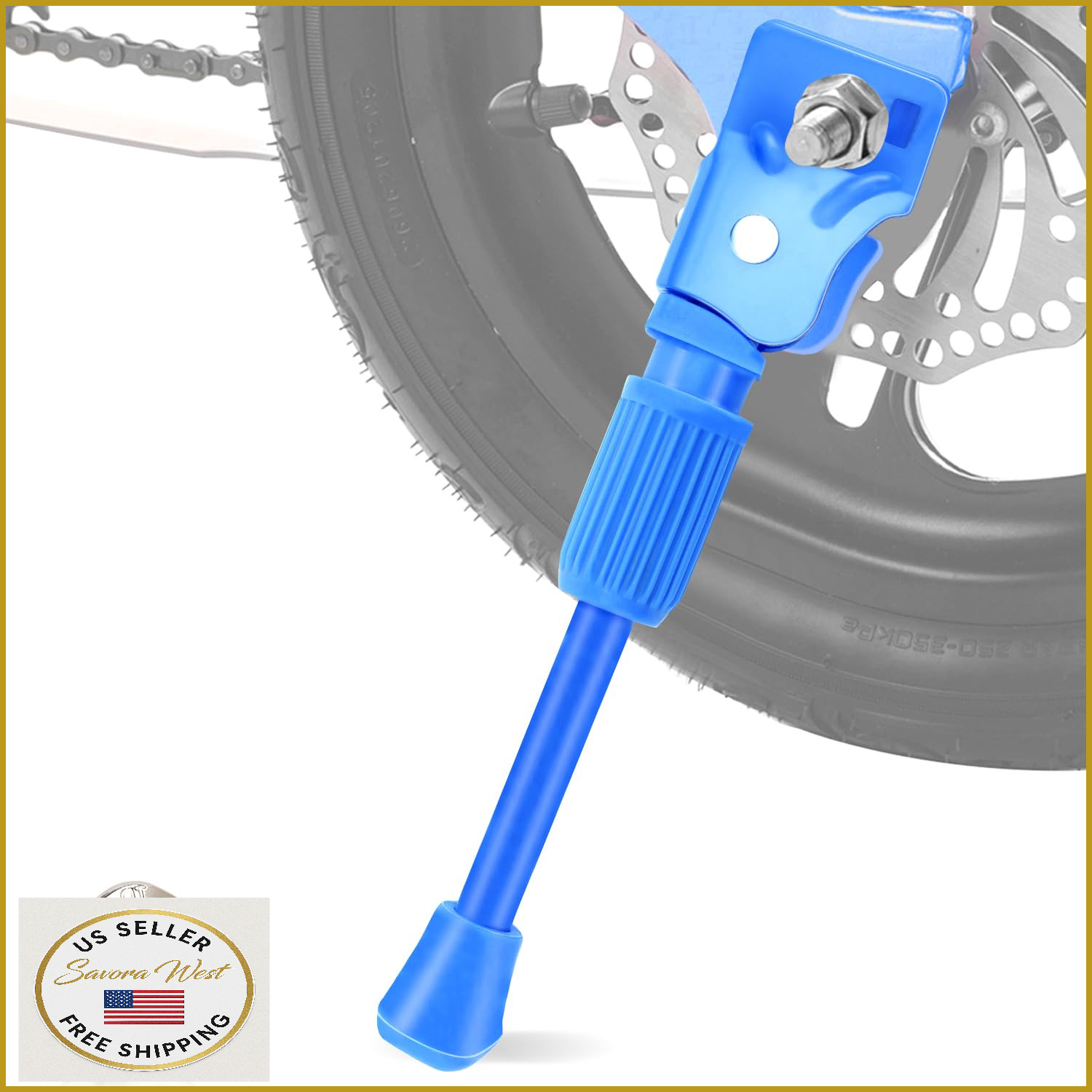 LEICHTEN Kids Bike Kickstand 18 Inch Wheel Blue Rear Mount Support for Boys & Gi