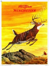 Western Winchester Deer Metal Sign 3 Sizes to Choose From