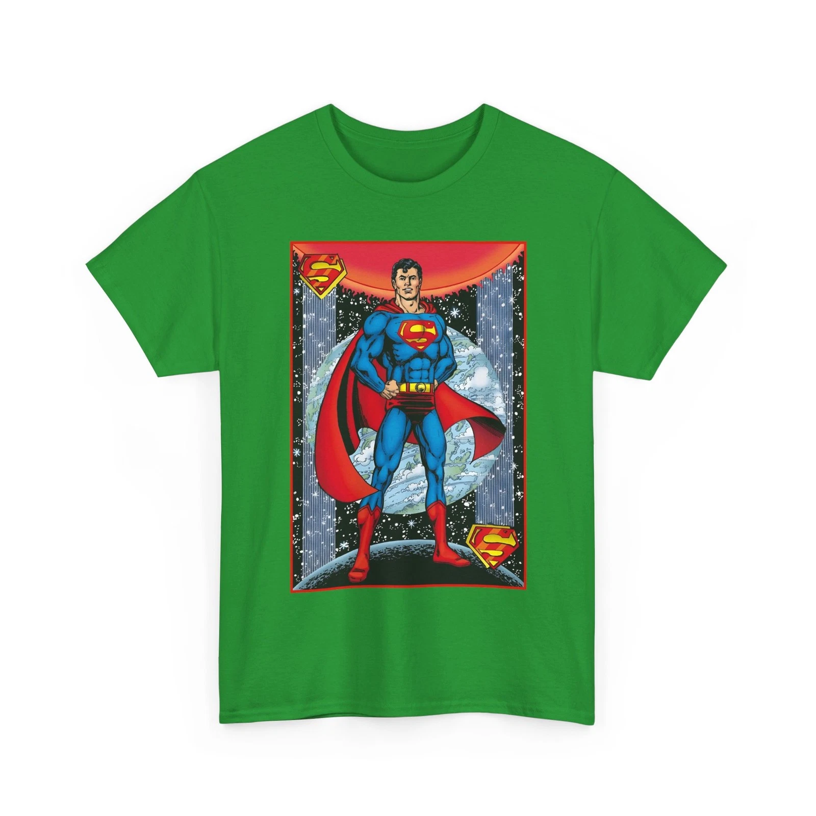 Superman T-Shirt - George Perez Justice League Postcard Art - DC Comics - 1980s