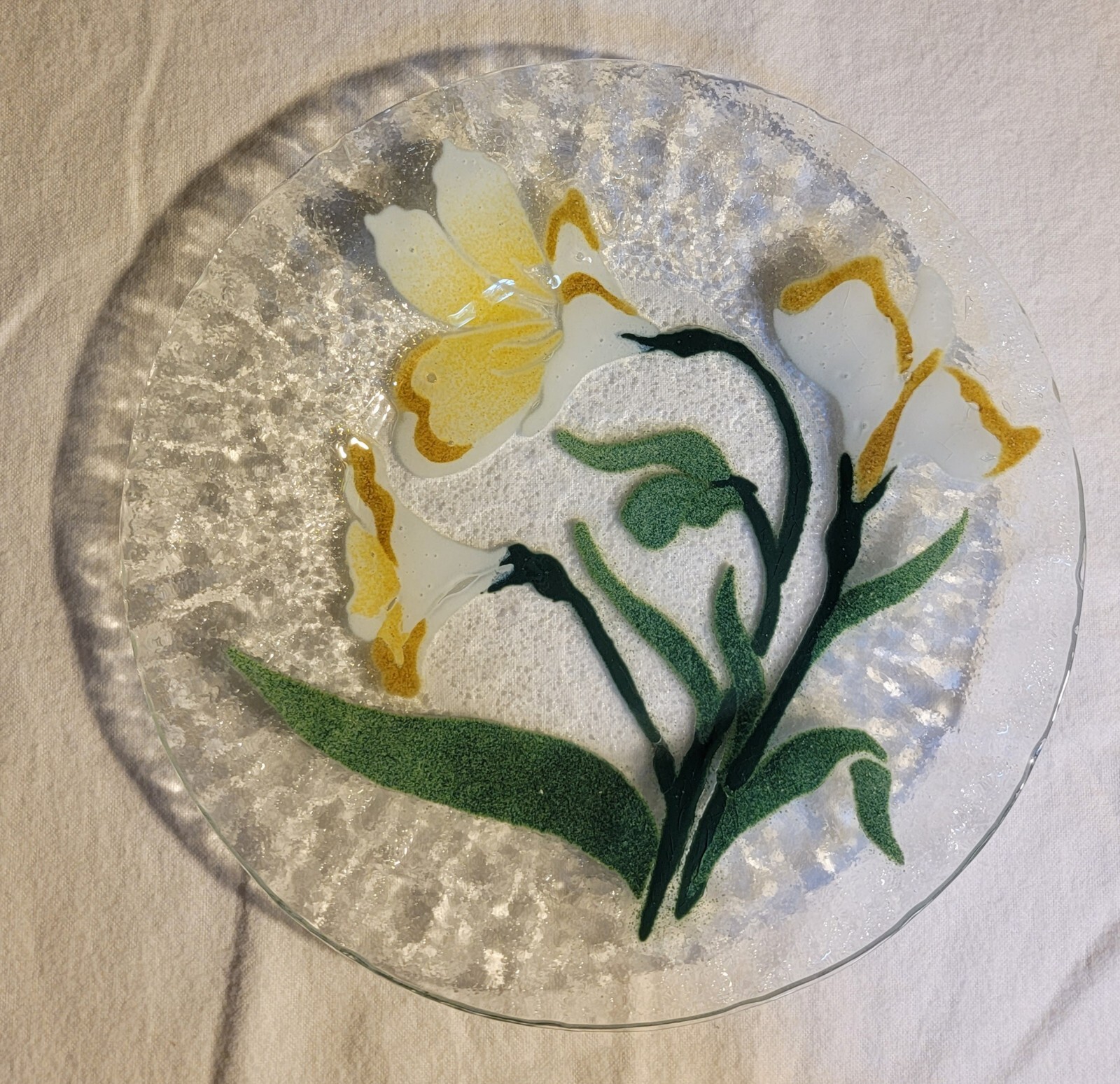 Sydenstricker Fused Art Glass Plate Floral Design 8.5" eBay