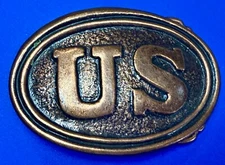 Civil War US Soldiers Union Reproduction Rustic Belt Buckle for Reenactment