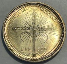 VATICAN - Paul VI - 500 Lire Year VI (1968) - Km-107 - Toned Br. Uncirculated!