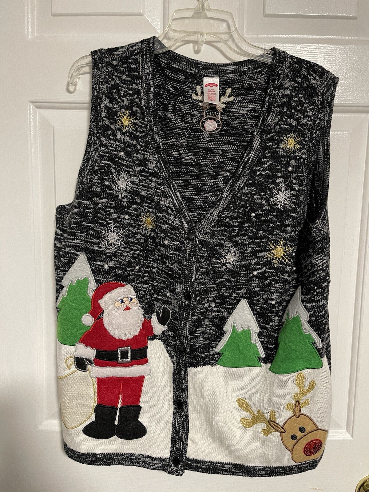 Holiday Time Women's Christmas Sweater Vest Size X-Large (16-18)  Ugly Sweater.