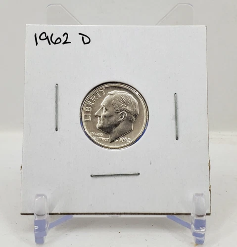 1962 D Roosevelt Dime AU/BU 90% US Silver Coin HIGH CONDITION Collection Sellout