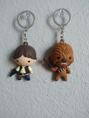 Star Wars Figural Keychain Han Solo And Chewbacca With Weapons