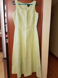 green linen maxi dress
